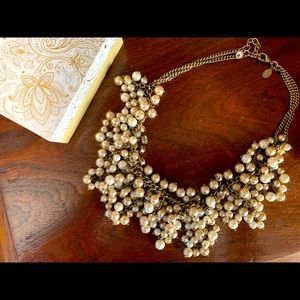 Pearl and rhinestone necklace
